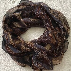 Elegant Paisley Print silk Shawl